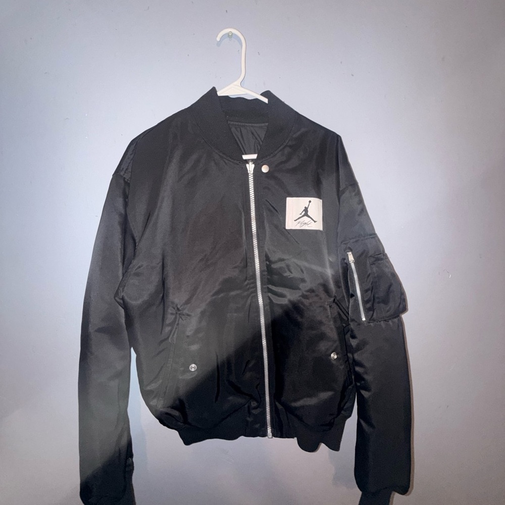 Jordan Black Bomber Jacket with Logo Patch